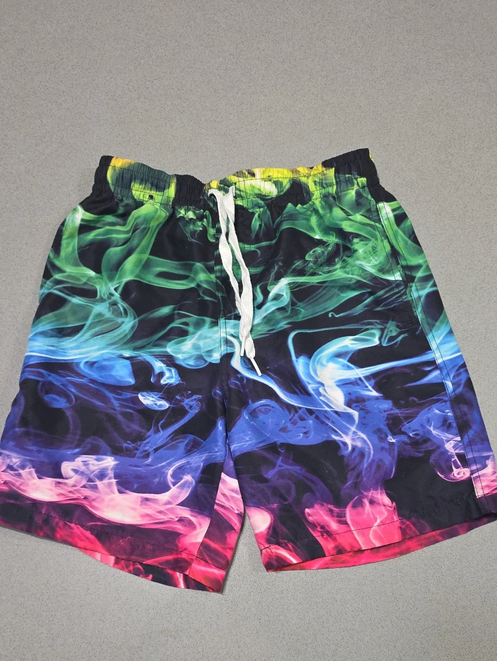 Kid's Multicolor Smoke-Print Swim Trunks